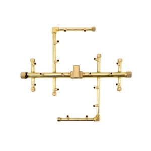 180K BTU 17.75" X 15.5" Universal Crossfire Brass Burner – Openings 30" or larger (U180-WT)