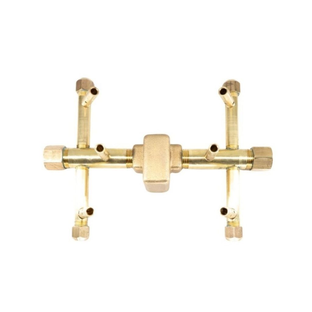 60K BTU 9" x 6.75" Universal Crossfire Brass Burner – Openings 18" or Larger (U60-WT)