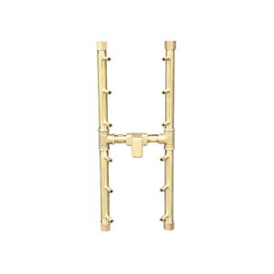 120K BTU 18" X 6.75" Universal Crossfire H-Style Brass Burner – Openings 28" x 15" or Larger (UH120-WT)