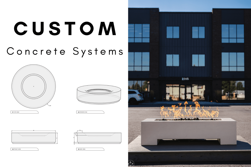 Custom Gather Series Fire Table - GFRC Concrete