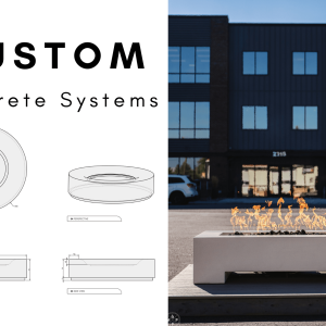 Custom Gather Series Fire Table - GFRC Concrete