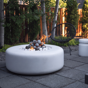 Oblica Rounded Concrete Fire Table