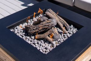 Country Oak Ceramic Gas Fire Pit Logs – 9 Piece Set