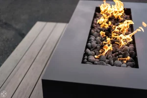 Black Iron II Olympic Fire Table from Montana Fire Pits