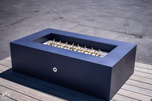 Olympic fire pit table in Midnight Blue