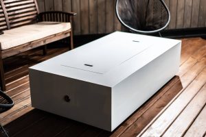 Alps White Olympic Fire Table from Montana Fire Pits
