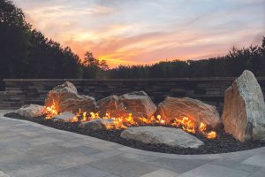 Custom fire pit with Warming Trends burner