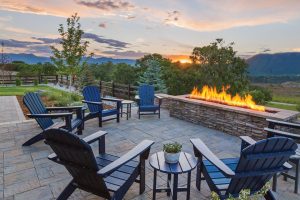 Fire pit with Warming Trends burner