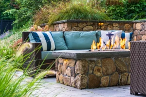 Fire pit with Warming Trends burner
