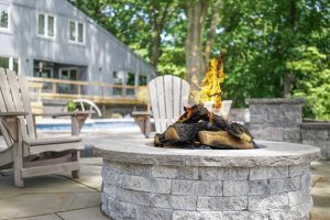 Valencia fire pit with Warming Trends burner