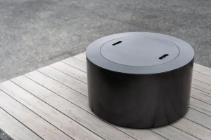 Yellowstone Studio fire pit table in Shredded Black