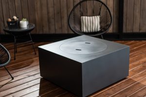 Zion fire pit table in River Stone