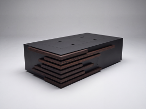 Arbor Accent Aluminum Fire Pit Table – 2 Inch Horizontal Wood Design – 60″ Black Diamond – Fast Ship