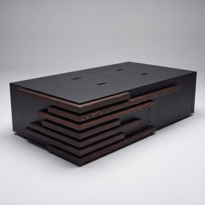Arbor Accent Aluminum Fire Pit Table – 2 Inch Horizontal Wood Design – 60″ Black Diamond – Fast Ship