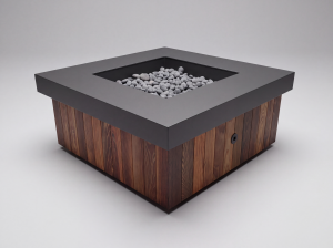 Beartooth Metal and Arbor Wood Fire Pit Table – 46″ Vertical Wood Pattern – Fast Ship